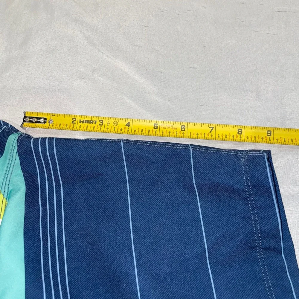 Hurley Mens Blue Striped Board Shorts Swim Trunks Size 36